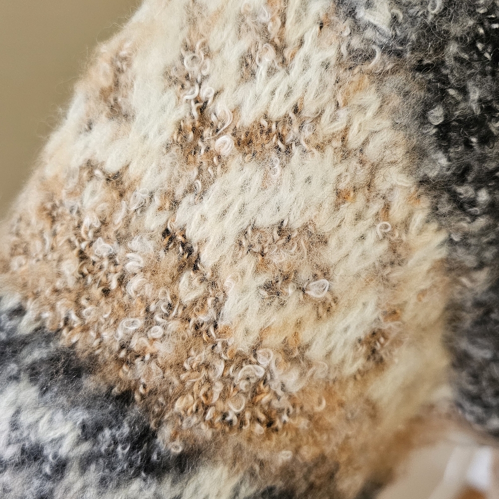 Free People Gather Me Close Cardigan XS Textured Bouclé in Gray, Cream & Tan - Picture 5 of 11